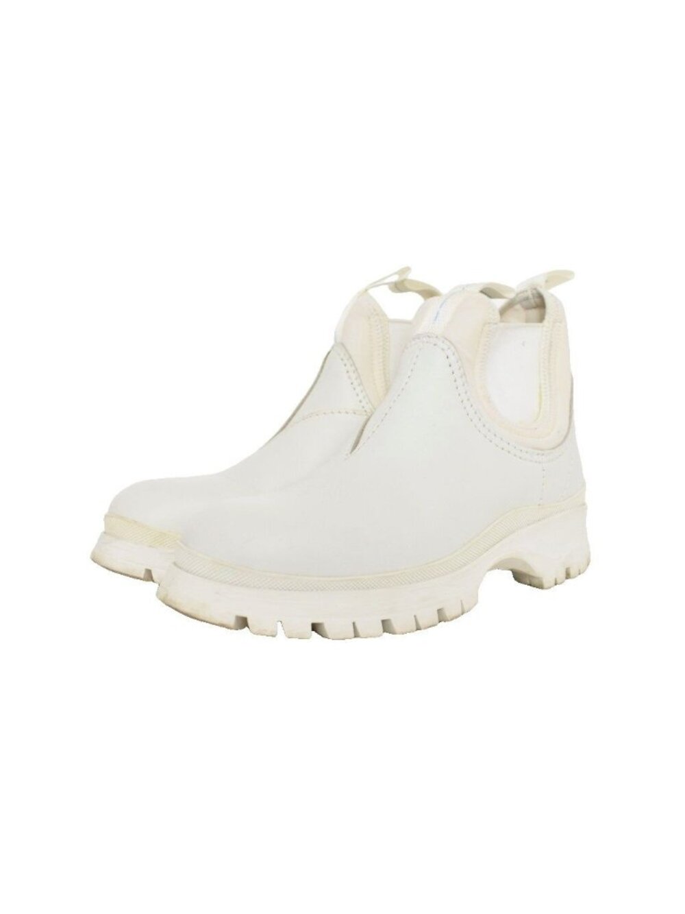 Prada Side Gore Boots Short White